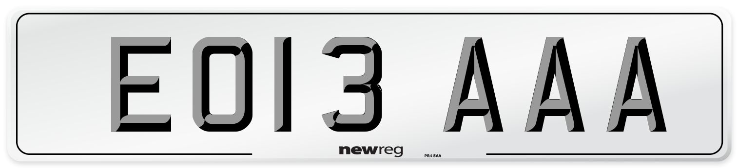 EO13 AAA Number Plate from New Reg